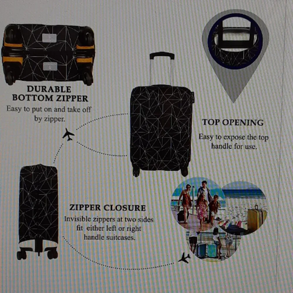 Stretch Fabric Suitcase Covers 2 pcs -1 large, 1 medium - Grey